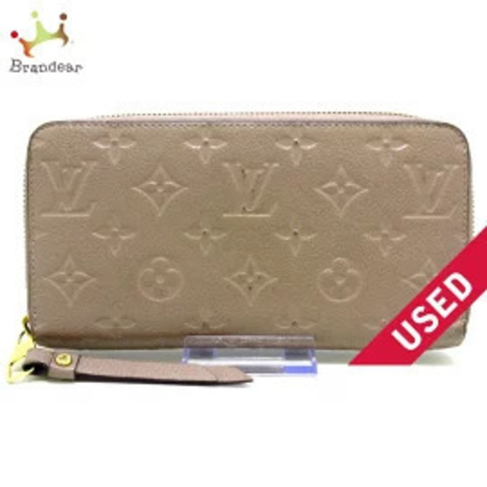 LOUIS VUITTON Zippy Wallet Long Tourterelle Monogram Empreinte Leather Cowhide